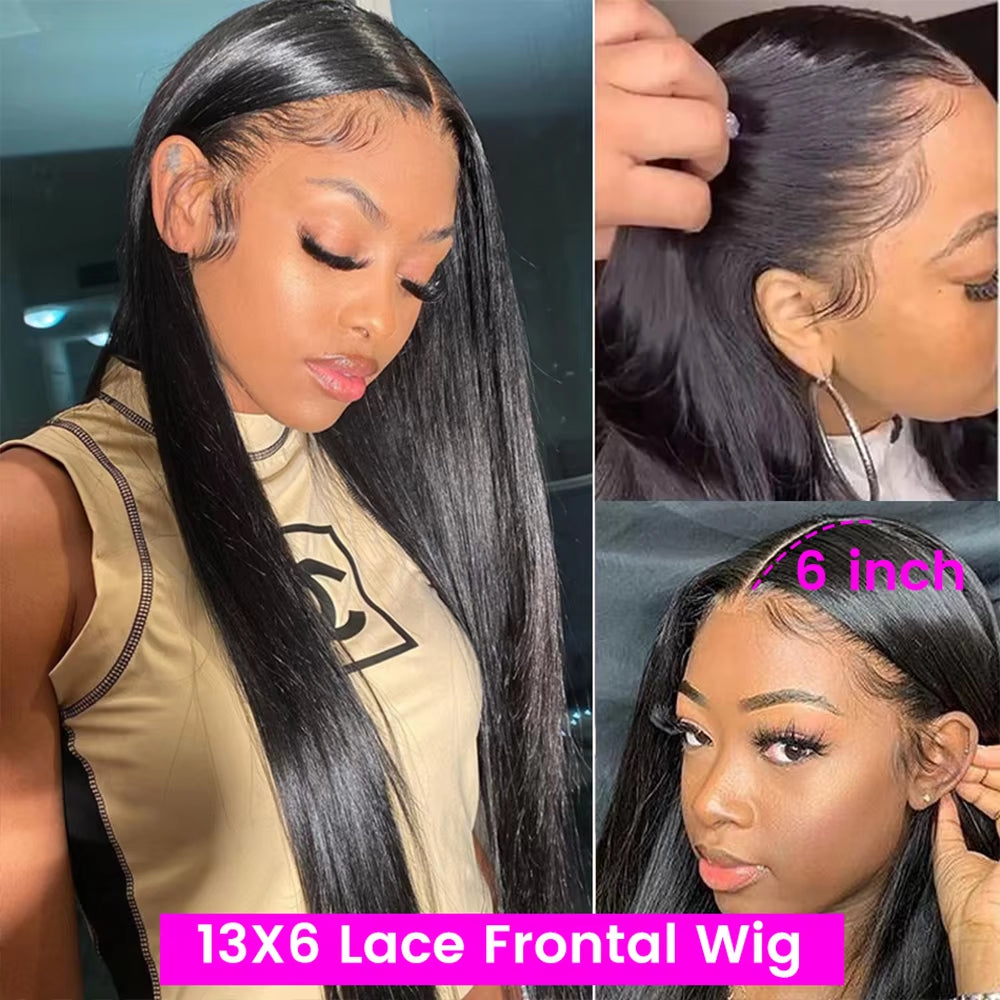 HD Transparent 360 Lace Frontal Wig 4X4 Lace Closure Wig Straight 13X6 Lace Front Human Hair Wigs for Black Women 34 36 Inches