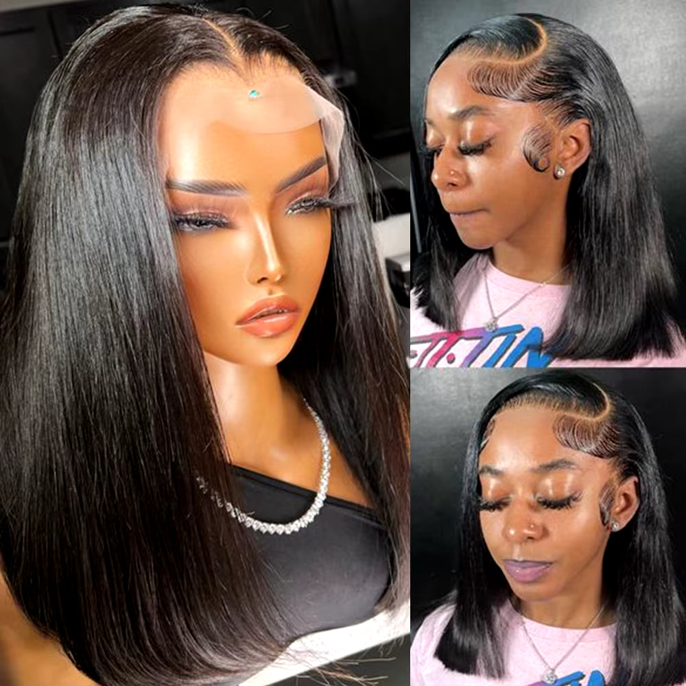 Human Hair Lace Frontal Wig Human Hair Wigs 100% Bob Wigs Cheap Wigs on Sale Clearance Straight Lace Front Wigs Human Hair Wigs